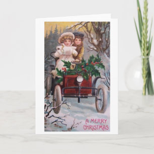 Victorian Christmas Couple Greeting Card