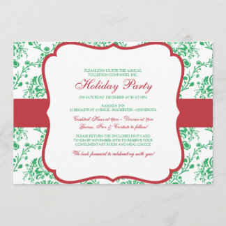 Victorian Christmas Damask Invitation