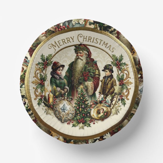 Victorian Christmas Elegance  Paper Plate (Front)