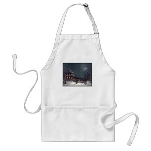 Victorian Christmas Eve Party Winter Carriage Standard Apron