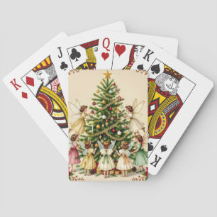 Victorian Christmas Fairy Gathering Playing Cards