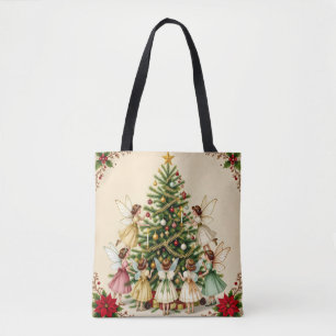 Victorian Christmas Fairy Gathering Tote Bag