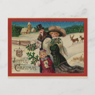 Victorian Christmas Family Postcard