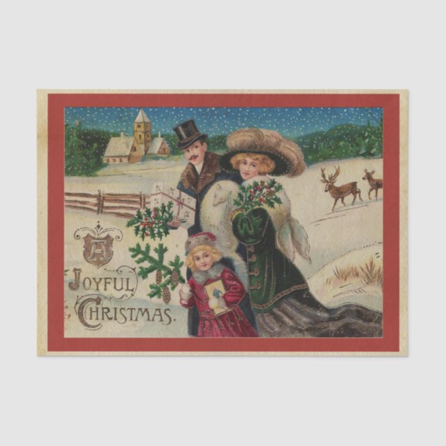 Victorian Christmas Family Tissue Paper (Front)