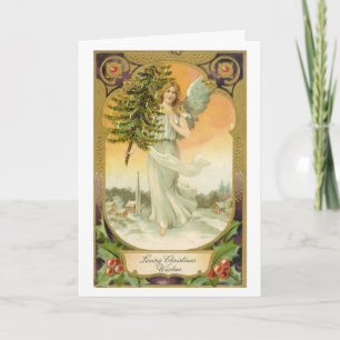 Victorian Christmas Greetings Holiday Card