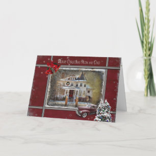 Victorian Christmas house for Mum and Dad Holiday Card