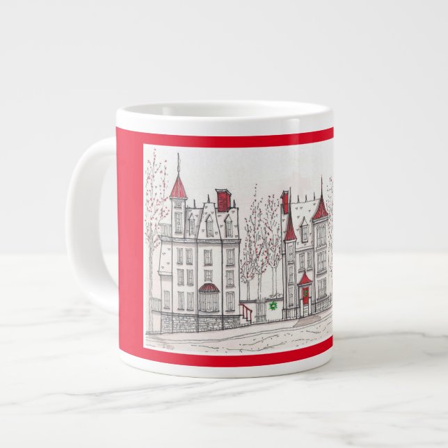 Victorian Christmas Houses Jumbo mug (Front Left)