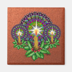 Victorian Christmas Magnet Copper