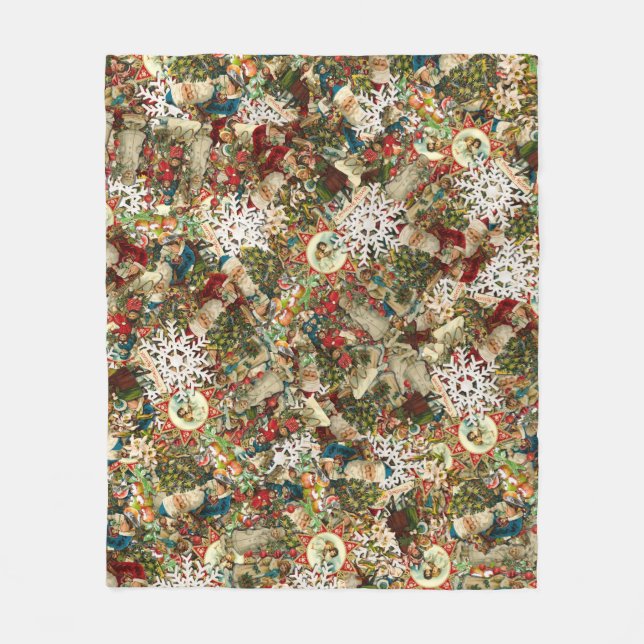 Victorian Christmas Medley Fleece Blanket (Front)