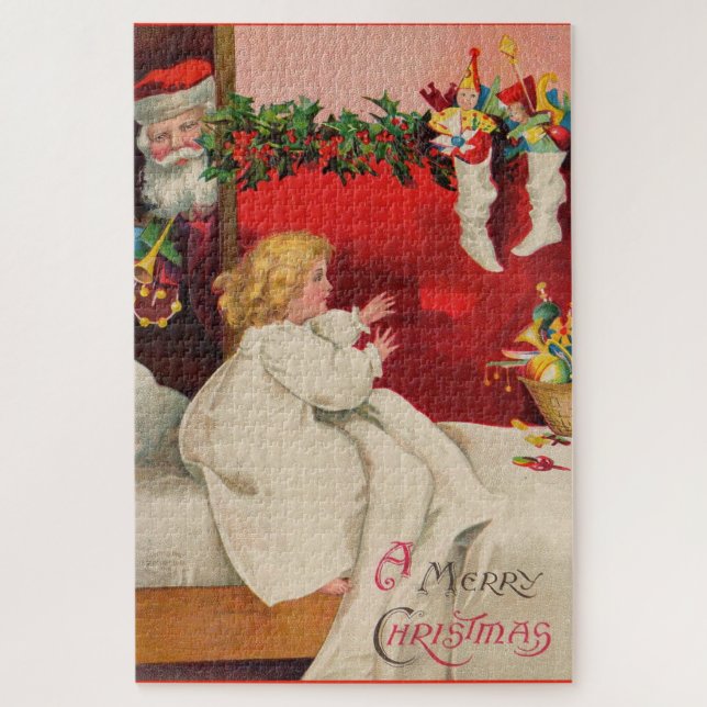 VIctorian Christmas morning A Merry Christmas Jigsaw Puzzle (Vertical)