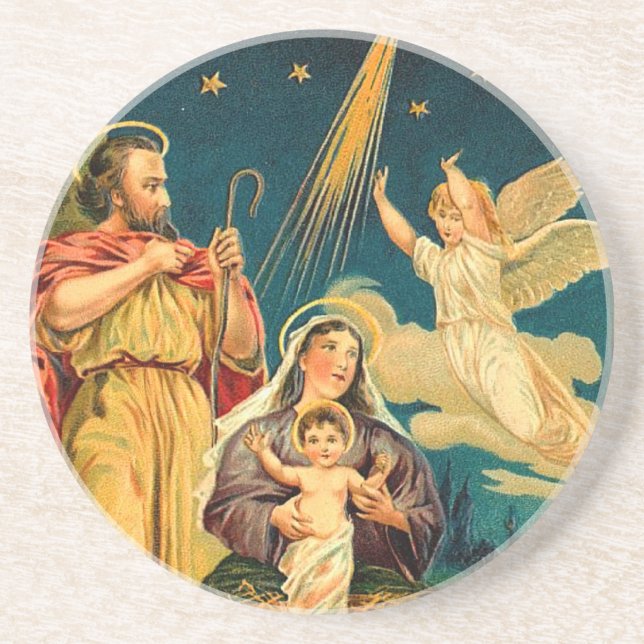 Victorian Christmas Nativity Coaster (Front)
