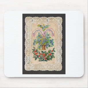 Victorian Christmas New Year Greeting Card 1870 Mouse Mat
