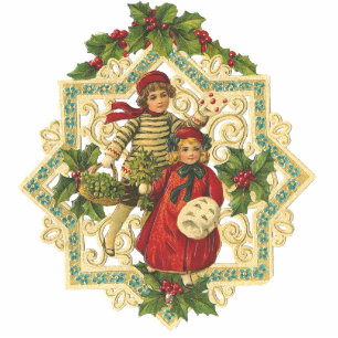 Victorian Christmas Ornament Photo Sculpture Decoration
