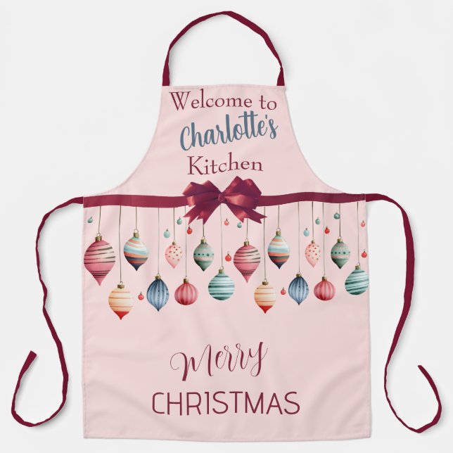 Victorian Christmas Ornaments Personalised Apron (Front)
