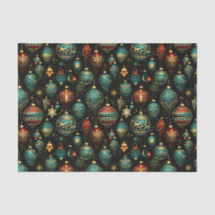 Victorian Christmas Ornaments with Gold Accents Tissue Paper