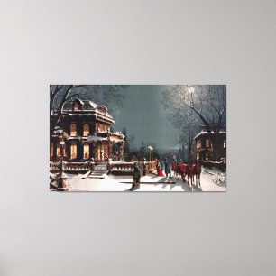 Victorian Christmas Party  Large Canvas Print