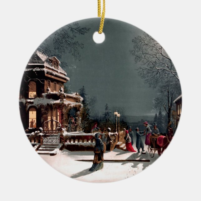 Victorian Christmas Party Ornament (Front)