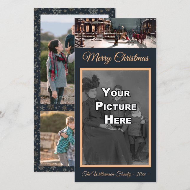 Victorian Christmas Party Photo Card (Front/Back)