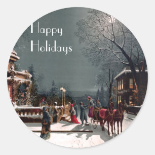 Victorian Christmas Party Stickers