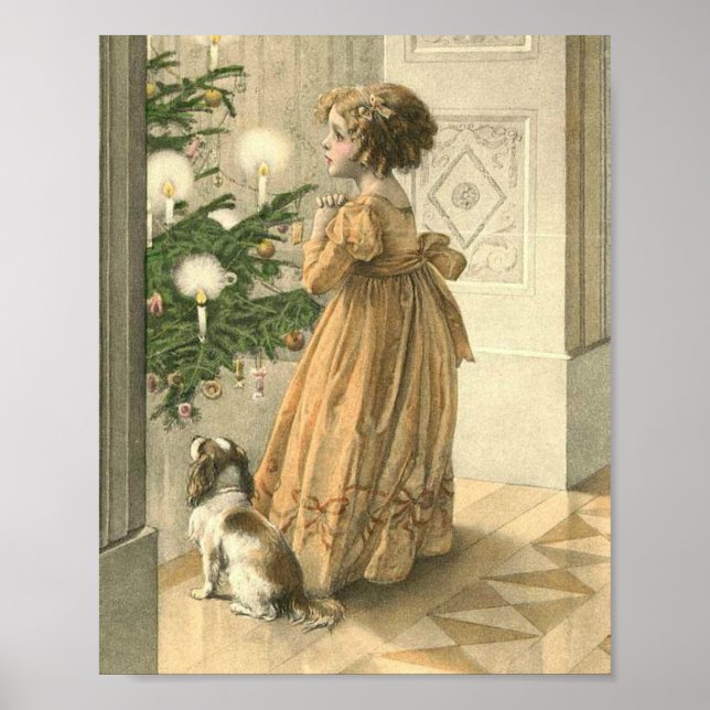 Victorian Christmas Retro Vintage Holiday Poster (Front)