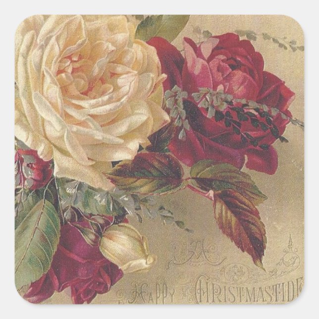 Victorian Christmas Roses Sticker (Front)