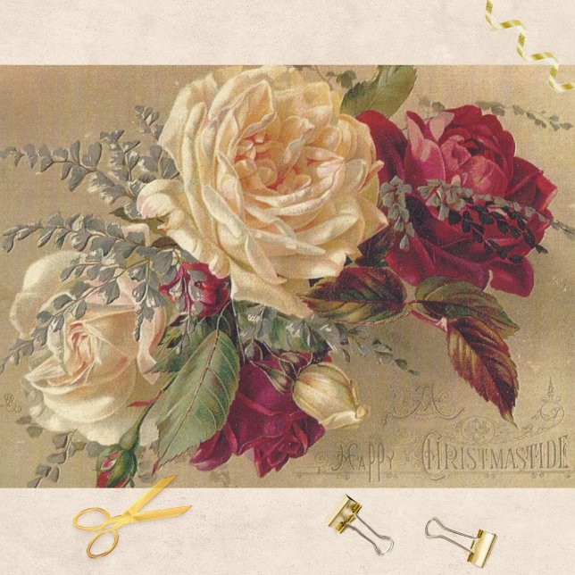 Victorian Christmas Roses Tissue Paper (Creator Uploaded)