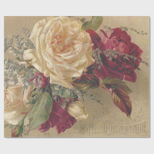 Victorian Christmas Roses Wrapping Paper