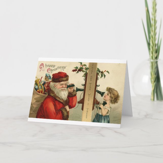 Victorian Christmas Santa Greeting Card (Front)