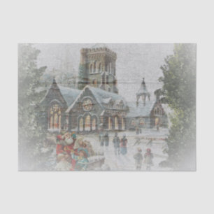 Victorian Christmas Scene Starring Santa Claus Tissue Paper