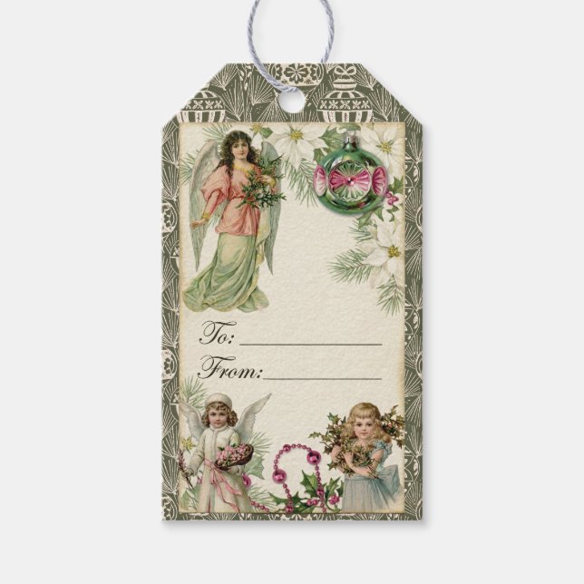 Victorian Christmas Sparkle Gift Tags (Front)