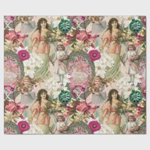 Victorian Christmas Sparkle Wrapping Paper