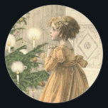 Victorian Christmas sticker<br><div class="desc">Perfect vintage sticker for your Christmas cards. Seal your envelopes with a bit of Holiday Cheer with these delightful antique Christmas seals.</div>