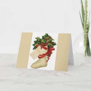 Victorian Christmas Stocking Greeting Card