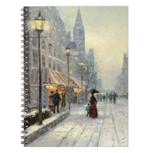Victorian Christmas Street Scene  Notebook