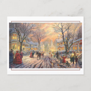 Victorian Christmas Street Scene  Postcard