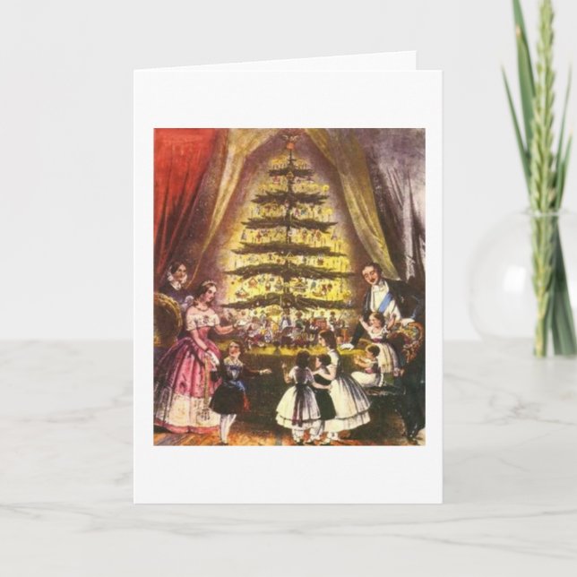 Victorian Christmas Tree and Family Christmas Card (Front)