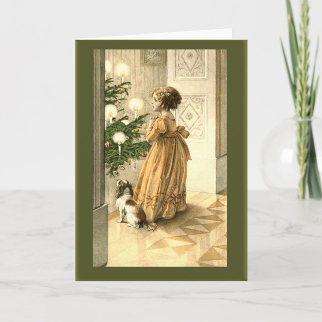 Victorian Christmas Tree and LIttle Girl Cards (Front)