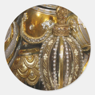 Victorian Christmas Tree Decorations Classic Round Sticker