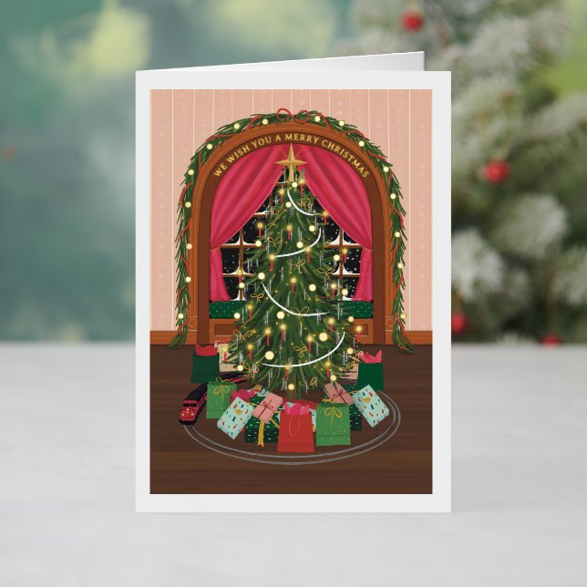 Victorian Christmas Tree Foil Holiday Card (Holiday In Situ)