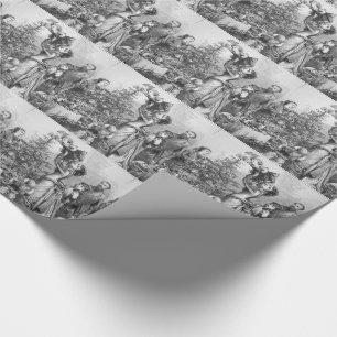 Victorian Christmas Tree Star Wrapping Paper