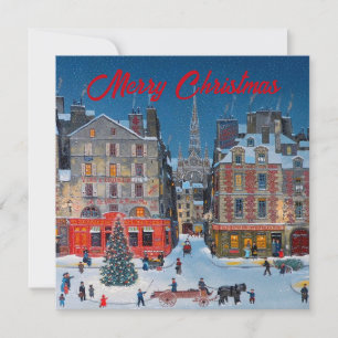 Victorian Christmas Village Merry Christmas Card