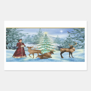 Victorian Christmas Winter Scene Stickers