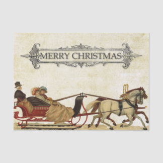 Victorian Christmas Women in a Carriage Tissue Paper