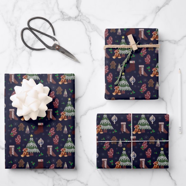 Victorian Christmas Wrapping Paper Sheet (Front)