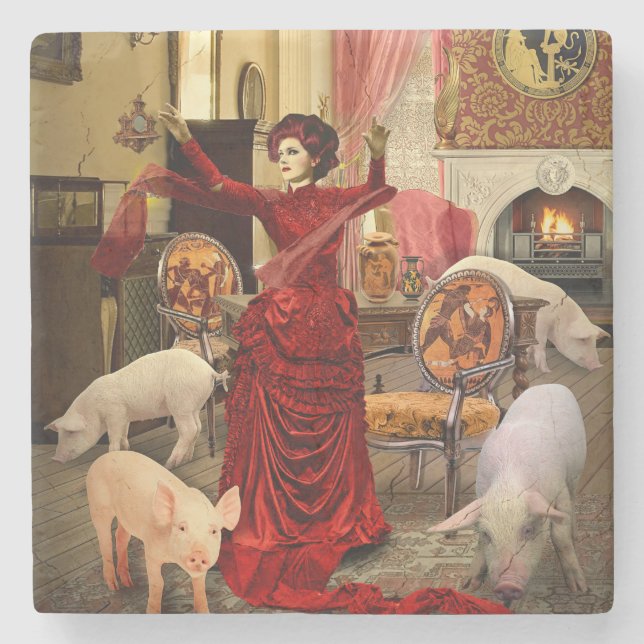 Victorian Circle Stone Coaster (Front)