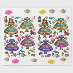 Victorian Circus girl paper doll and dresses