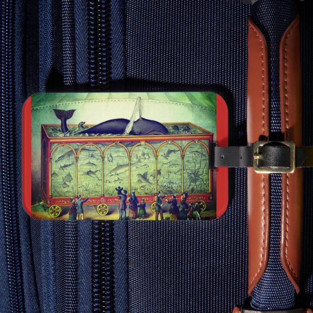 Victorian circus vintage exhibition  luggage tag (Front Insitu 4)