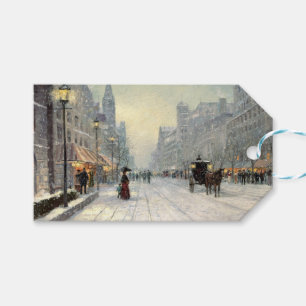 Victorian City Christmas Street Scene Gift Tags