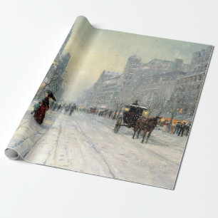 Victorian City Christmas Street Scene Wrapping Paper