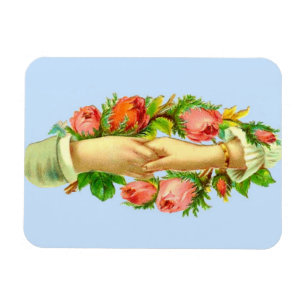 Victorian clasped hands print magnet